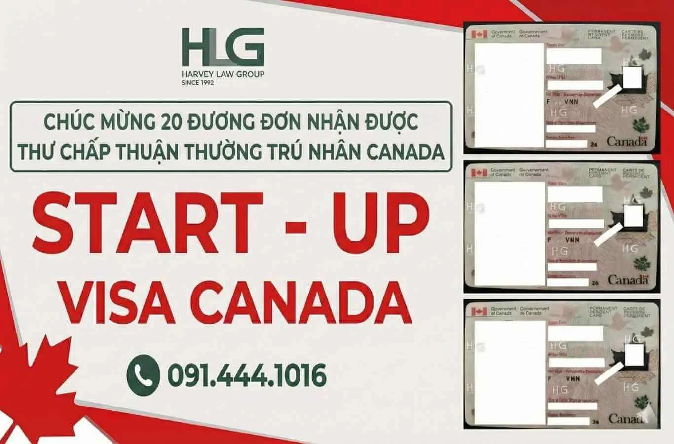 CHÚC MỪNG HƠN 20 ĐƯƠNG ĐƠN CỦA HARVEY LAW GROUP NHẬN ĐƯỢC ĐƠN CHẤP THUẬN CHƯƠNG TRÌNH THỊ THỰC KHỞI NGHIỆP ĐỊNH CƯ CANADA
