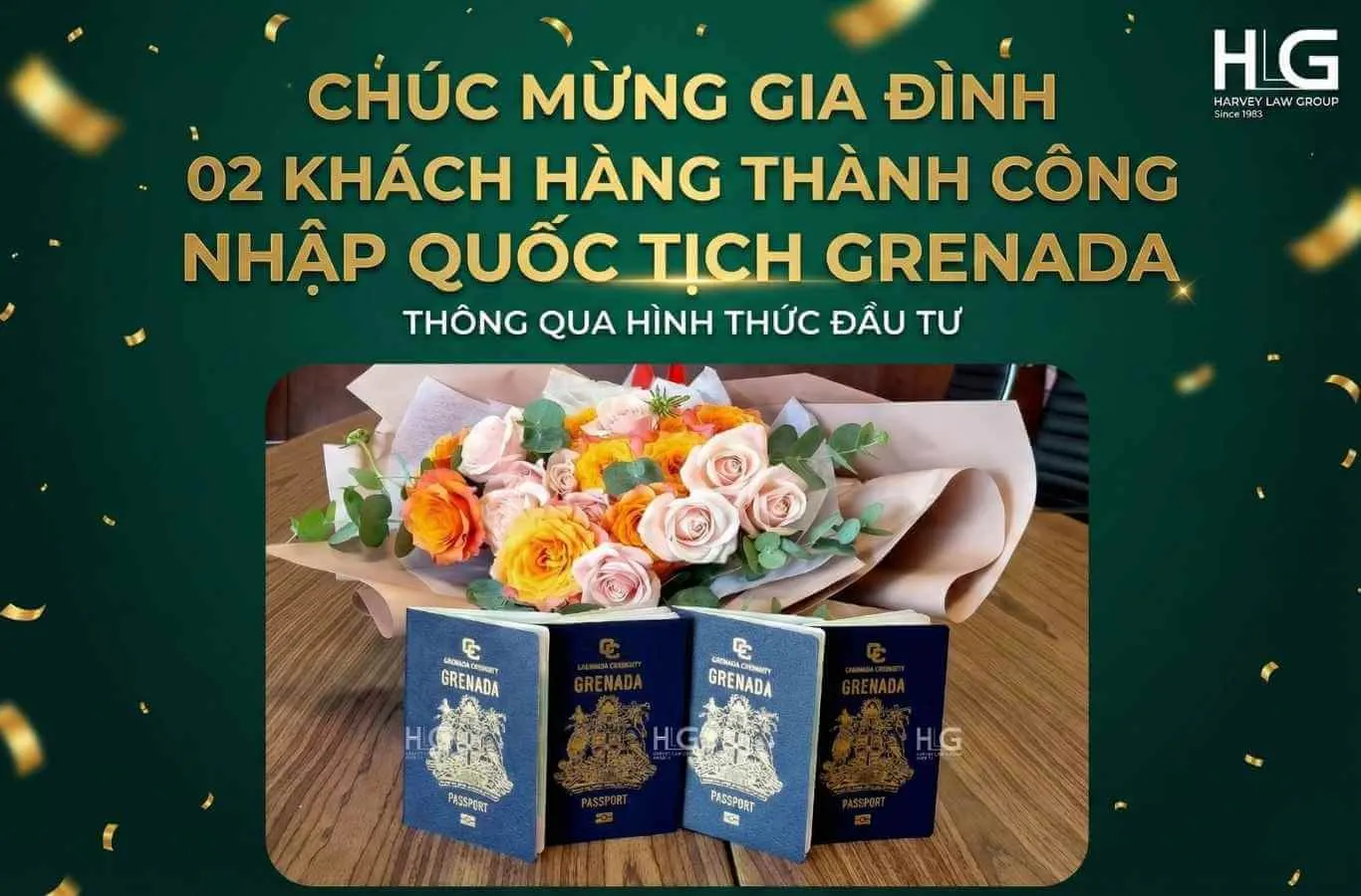 CHÚC MỪNG GIA ĐÌNH 02 KHÁCH HÀNG THÀNH CÔNG NHẬP QUỐC TỊCH GRENADA THÔNG QUA HÌNH THỨC ĐẦU TƯ